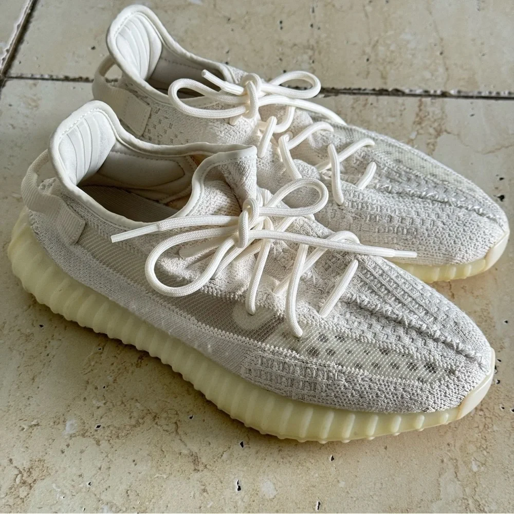 YZY White Sneakers, Size 9US, Authentic